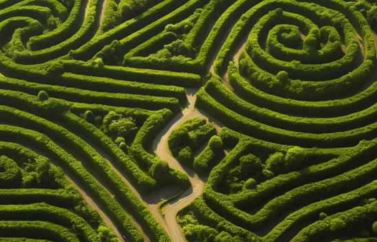 Ein Labyrinth aus der Vogelperspektive Ein Labyrinth aus der Vogelperspektive